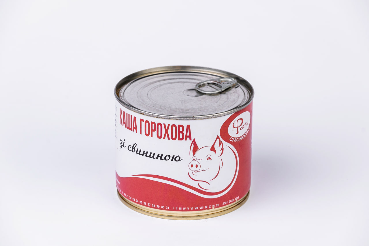 Каша Горохова зі свининою ТМ Мяснов ЖБ 525г.